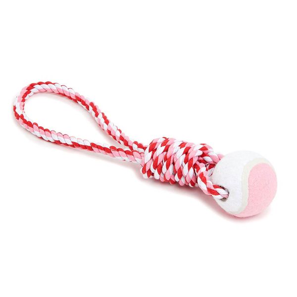 Dog Toy Rope with Handle &amp; Tennis Ball - 32cm