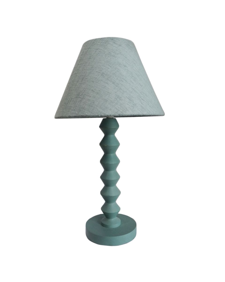 Duck Egg Wash Wooden Bedside Lamp with Duck Egg Lamp Shade Buy Online