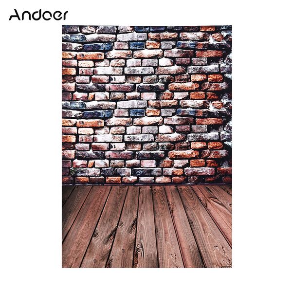 Andoer 2x3m Brick Wooden Floor Backdrop compatible with Photo Video Studio