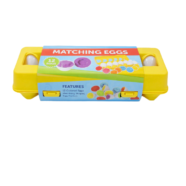 Pack Of 12 Pieces Eggs Matching Shapes And Colors Game Toy
