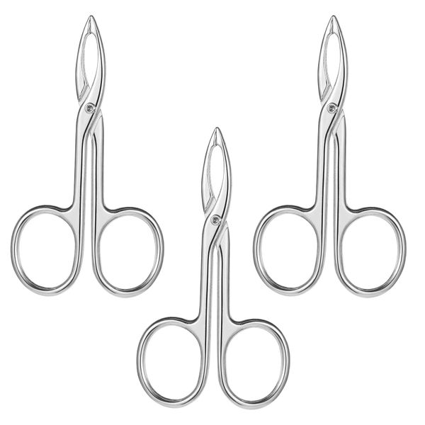 Tweezers Scissor Handle, Straight Tip Eyebrows Shaped Beauty Tool- 3 Pcs