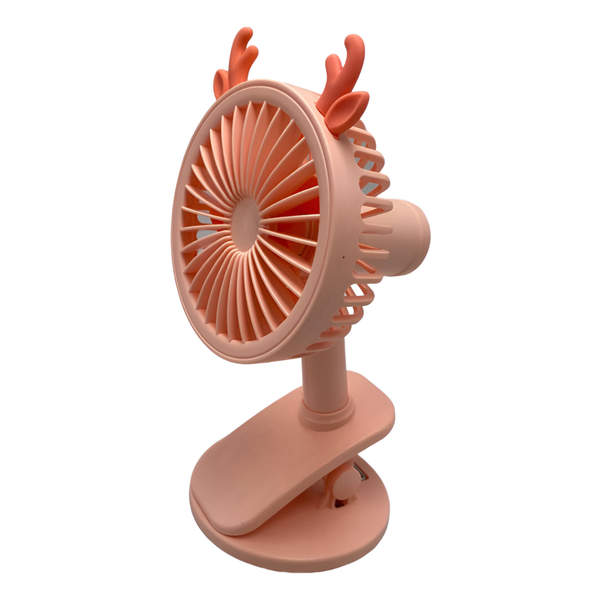 Portable Multi-Purpose USB Rechargeable Clip-On Fan with Antler Design
