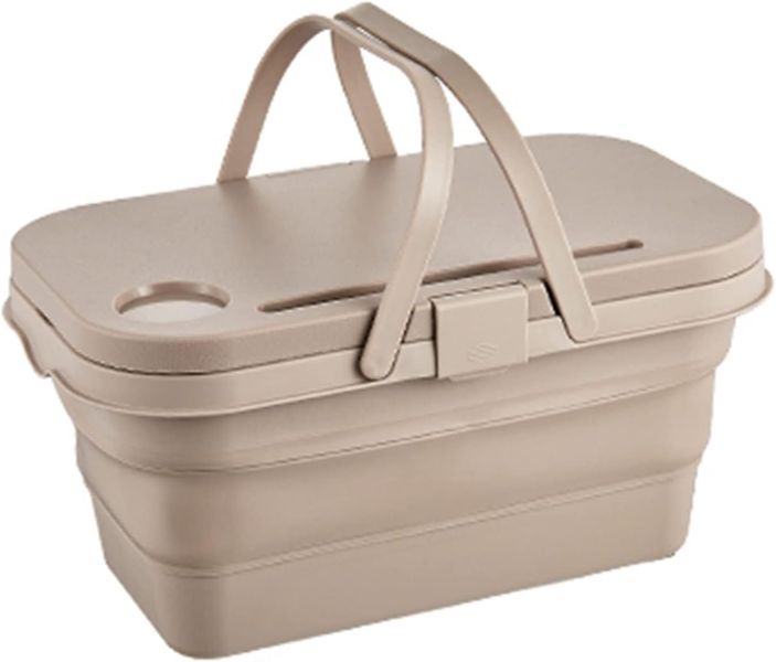 Collapsible or Foldable Picnic Basket with lid