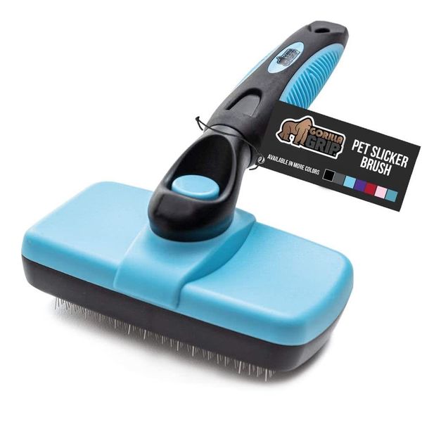 Cat &amp; Dog Grooming Slicker Brush with Quick-Release &amp; Retractable Bristles