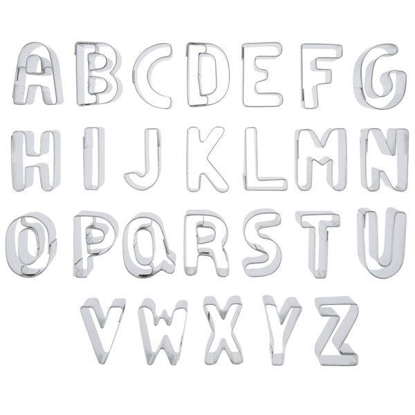 26 Pieces Of Alphabet Cookie Cutter - Silver
