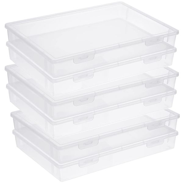 6 Pack Clear Multipurpose Large Craft Storage Board Game, File Organiser