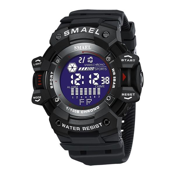 SMAEL 8050 Waterproof Watch- Black White