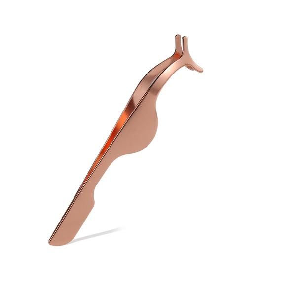 False Eyelashes Tweezers Fake Eye Lashes Applicator- Rose Gold