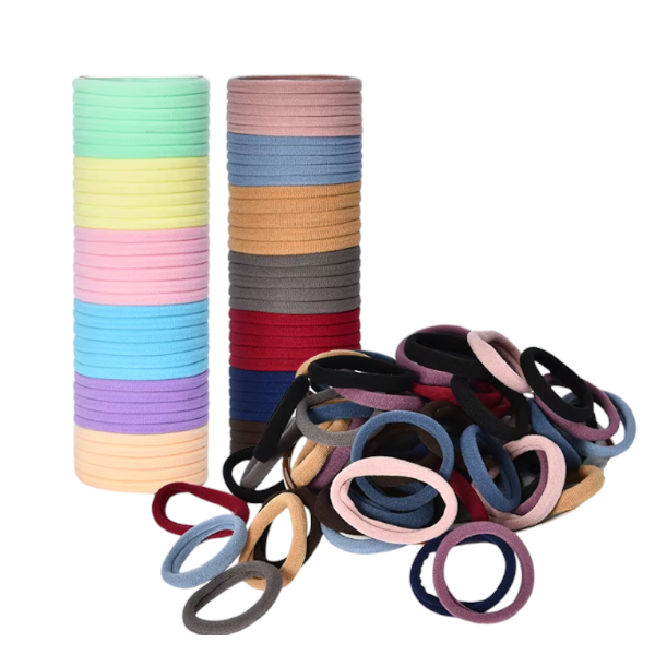 200-Piece Vibrant Color Elastic Hair Bands - Multicolor