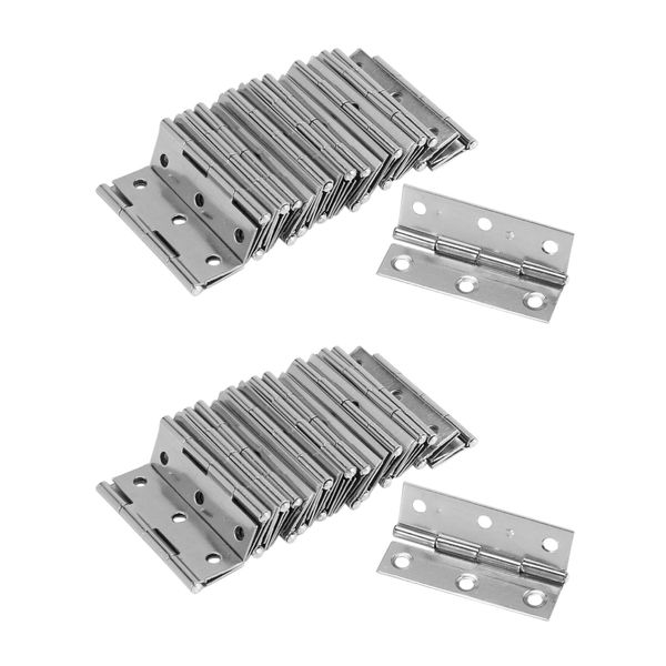 2 5 Inches Long 6 Mounting Holes Stainless Steel Butt Hinges 40 Pcs