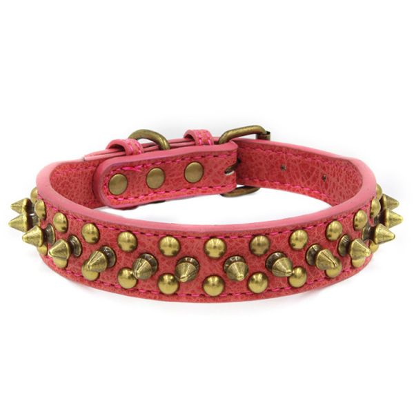 Vintage Punk-Style Studded Leather Pet Collar - S