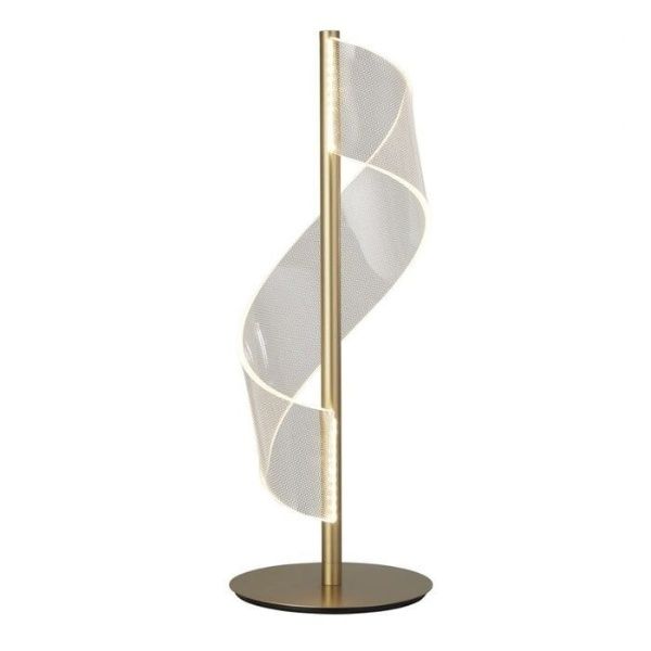 Contemporary Minimalist Sand Gold Spiral LED Table Lamp