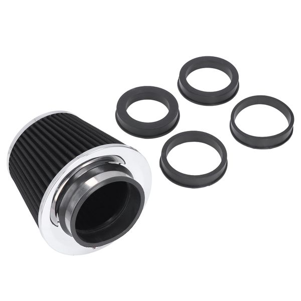 Universal Clamp-On Air Intake Filter, High Flow Washable for Car