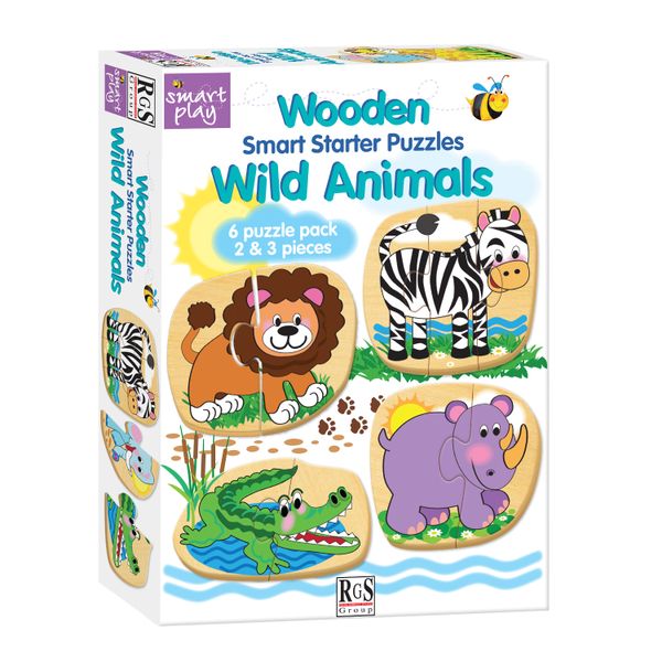 RGS Group Little Zoo Wooden Puzzle - 6 X 2-3 Piece Puzzles