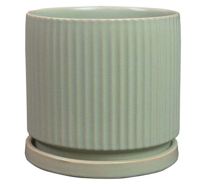 Plant Pot and Saucer - White - 130 x 130mm