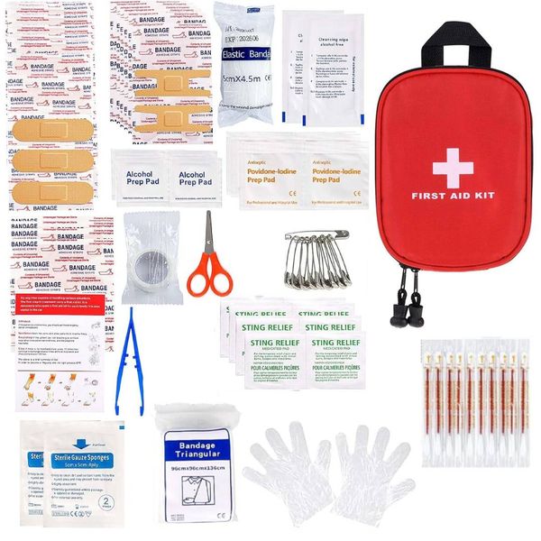 51 Piece Portable First Aid Kit for Hiking, Backpacking, Camping, Travel