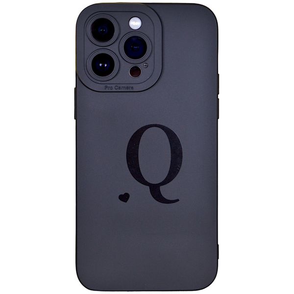 Black - Phone Case with Initial Q - Iphone 14 Pro Max