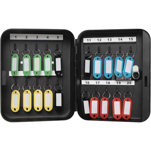 20 Position Key Cabinet with Combination Lock Resettable Black