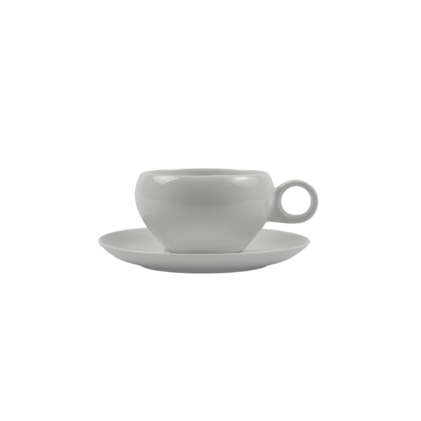 OMADA - Irregular Cup &amp; Saucer White Set of 4
