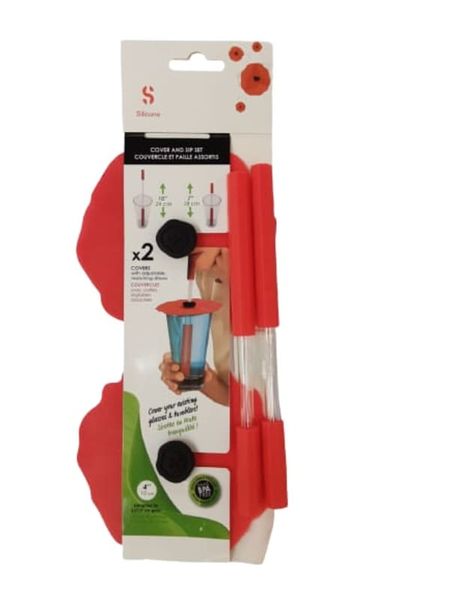 Silicone Drink Cover and Sip Set