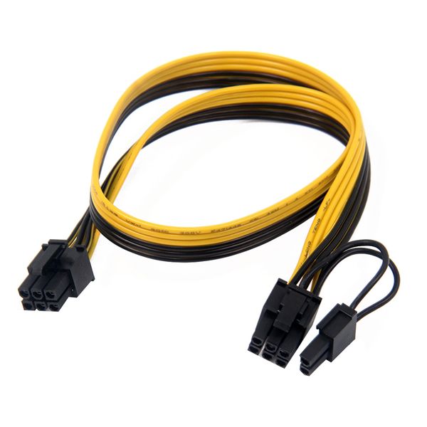 PCIe 6Pin to 6+2 Pin Power Supply Cable - pack of 2
