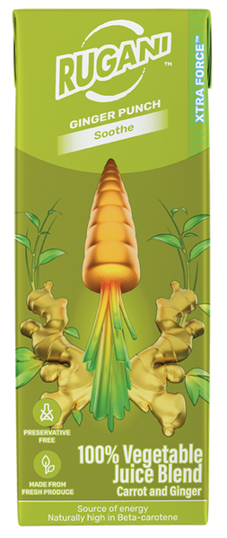 100% Pure Carrot &amp; Ginger Juice - 10 x 330ml Boxes