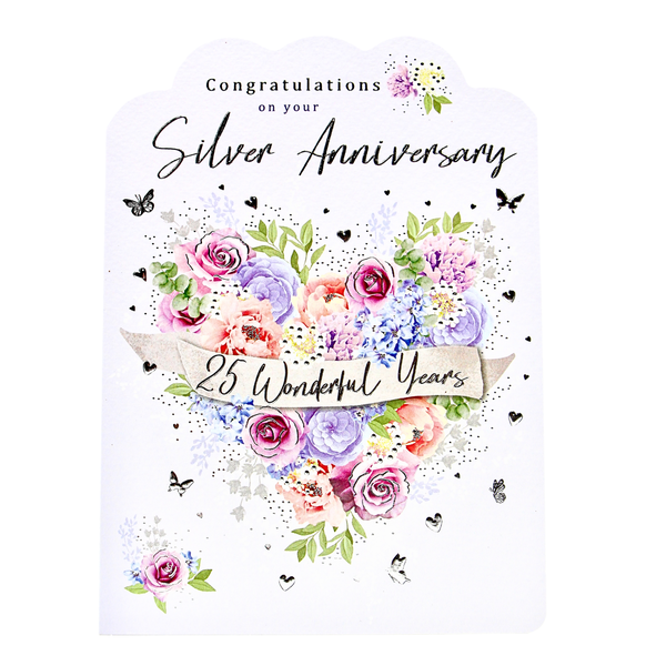 Anniversary Card - "Silver Anniversary" - 25 Years