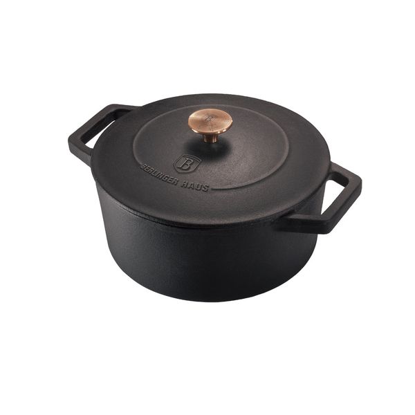 Berlinger Haus 24cm Cast Iron Casserole - Black Rose