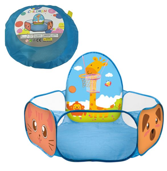 Kids Giraffe Basketball Playpen with Built-In Hoop and Storage Bag