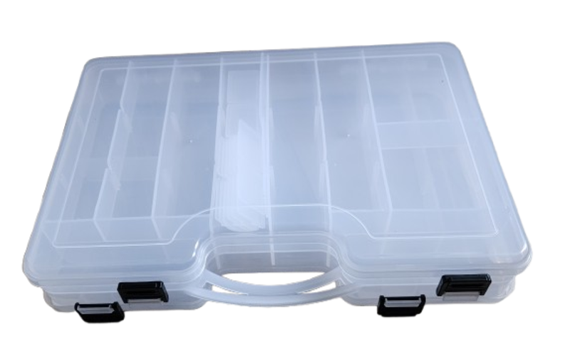 Double-Sided Fishing Tackle Box, Visible Hard Plastic ClearTackle Organizer