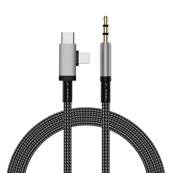 3.5mm to Type-C Adapter Compatible with iPhone 15 Pro Max Black 1.2m