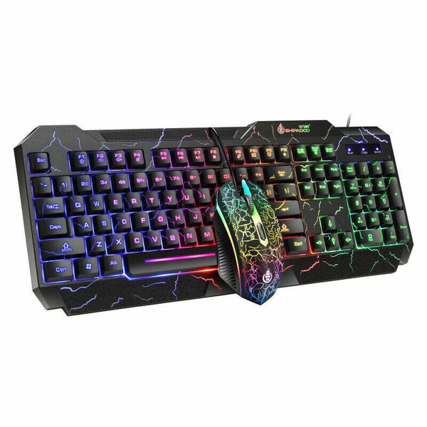 Gaming Keyboard RGB Backlit Keypads English Layout Wired&amp;Mouse
