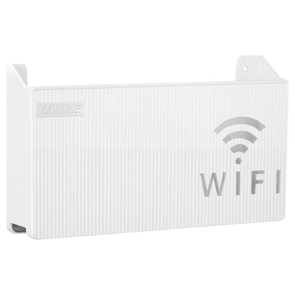 Wall-Mounted Wi-Fi Router Storage Rack - White