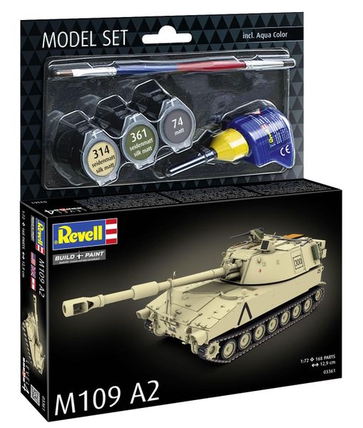 Revell 1/72 M109 A2 Model Kit w/paints, Glue and Brush
