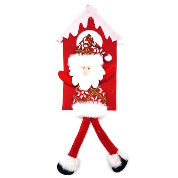 Purplex Christmas Door Knob Hanger-Santa House Figurine Festive Decoration