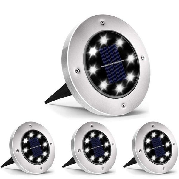 4PCS Solar 8 LED Outdoor Waterproof Ground Lights