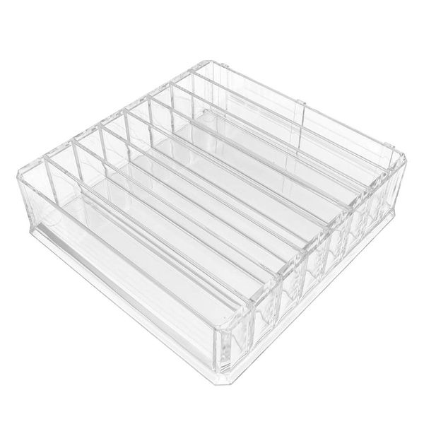 Desktop Cable Organizer Box With Adjustable Compartments - Transparent