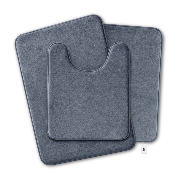 Topika 3Pcs Bathroom Mat Sets, Non-Slip Memory Foam ,Velvet Bathroom Mat