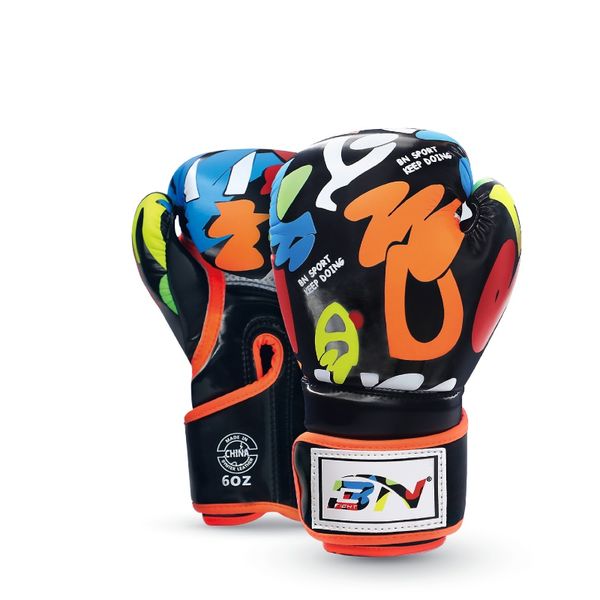 6OZ Kids Doodle Print MMA Boxing Muay Thai Gloves