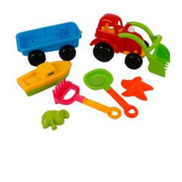 Plastic Beach Toy Truck Set