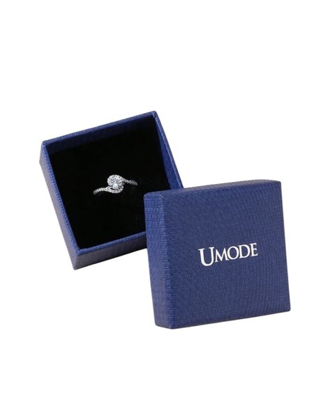 1 Piece Bypass CZ Engagement Ring With Jewelry Gift Box