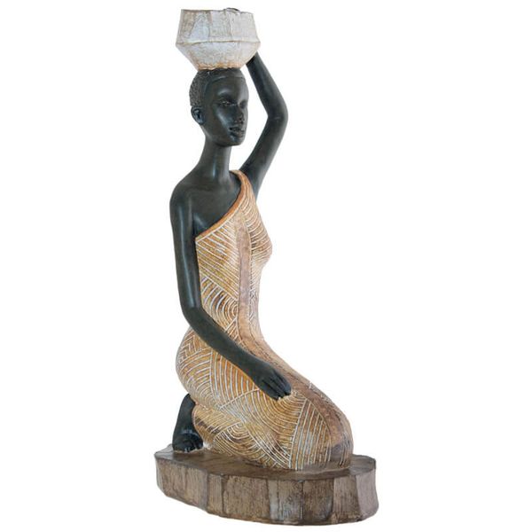 24cm Shona Lady Hand on Head Sculpture - 24Cm NAJ80U1