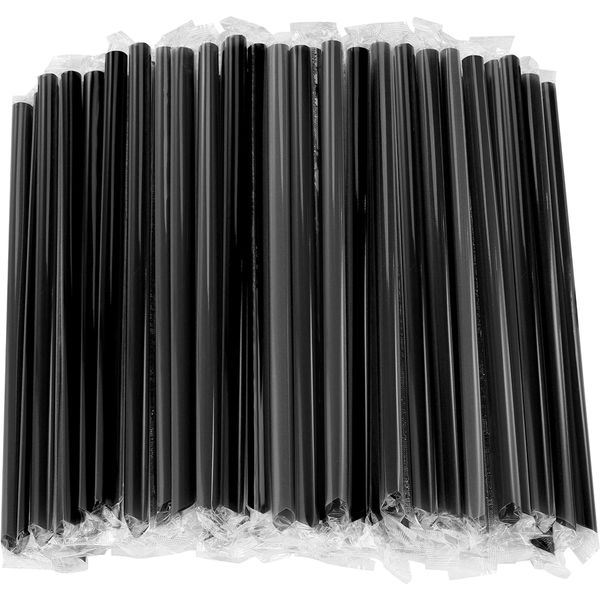 100Pcs Disposable Plastic Straws Boba Straws Jumbo Smoothie Straws -21x1CM