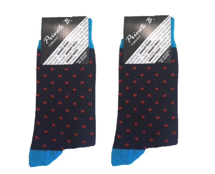 Private Benjamin Luxury Cotton Fashion Socks - 2 Pairs Polkadots