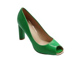 Indiana gloss high heel peep toe pumps - Green | Shop Today. Get it ...