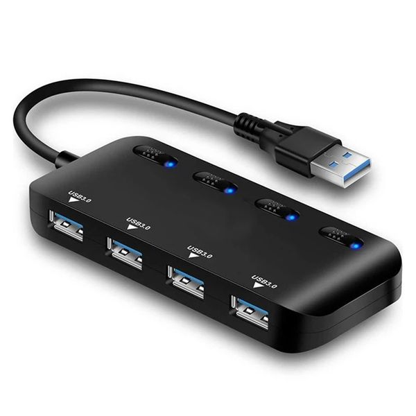 USB 3.0 Hub 4 Ports High Speed Multiple Expansion Dock Multi USB Splitter