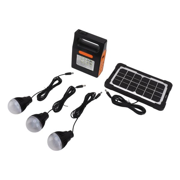 Multifunctional Solar Home Lighting System with 3 LED Bulbs