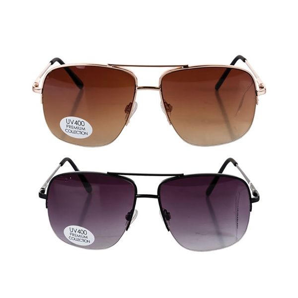 Bulk Pack x 2 Sunglass Premium Mens Square Aviator