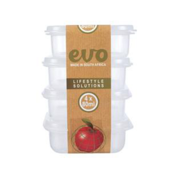 Evo- Mini Container 80ml- Set Of 4