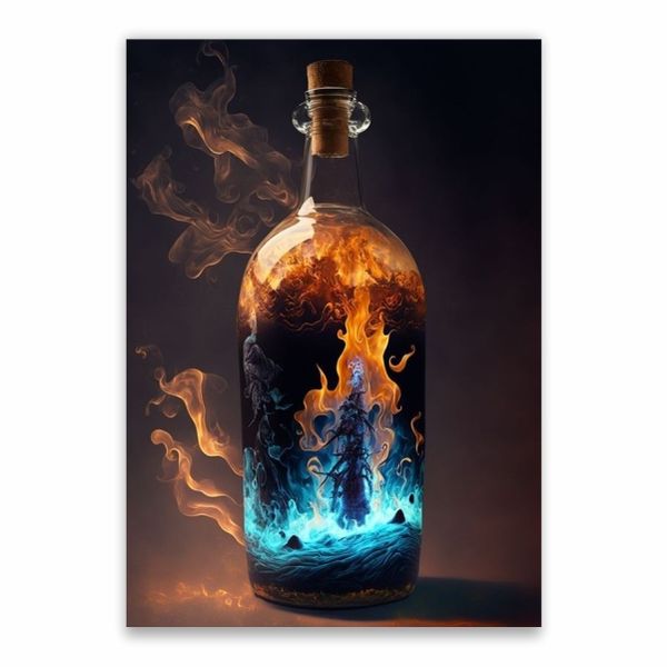 Burning Bottle Decorative Poster - A1